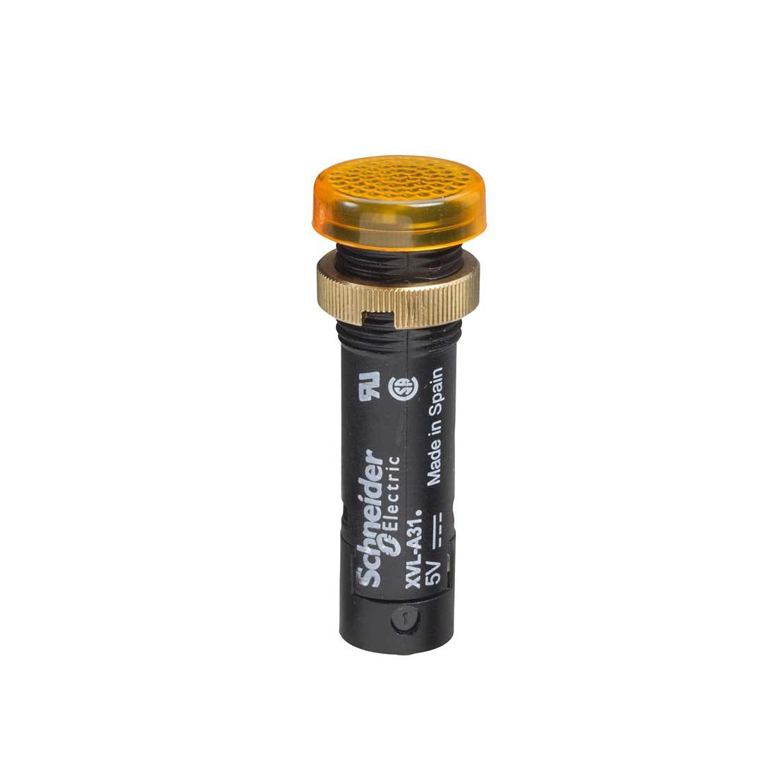 SCHNEIDER - Pilot Light ˜12, IP40/Ip65, Yellow, Covered Led Included, 24V, Lugs