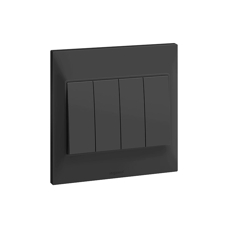 LEGRAND - Switch Belanko S, 2 Way , 4 Gang, 16AX, 250V, Anthracite