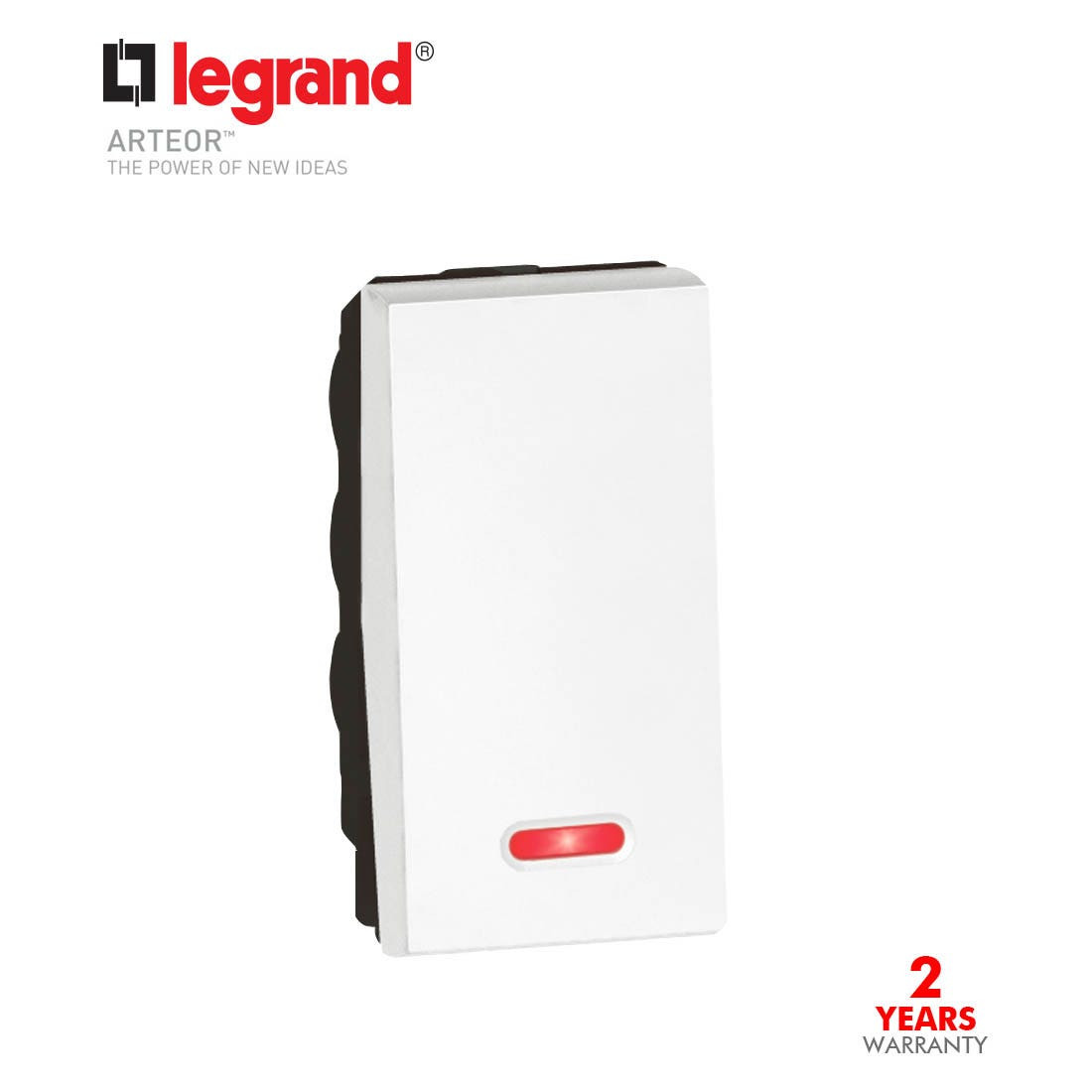 LEGRAND - 2-Way Switch Arteor, with Indicator, 10 AX 250 V~, 1 Module, White