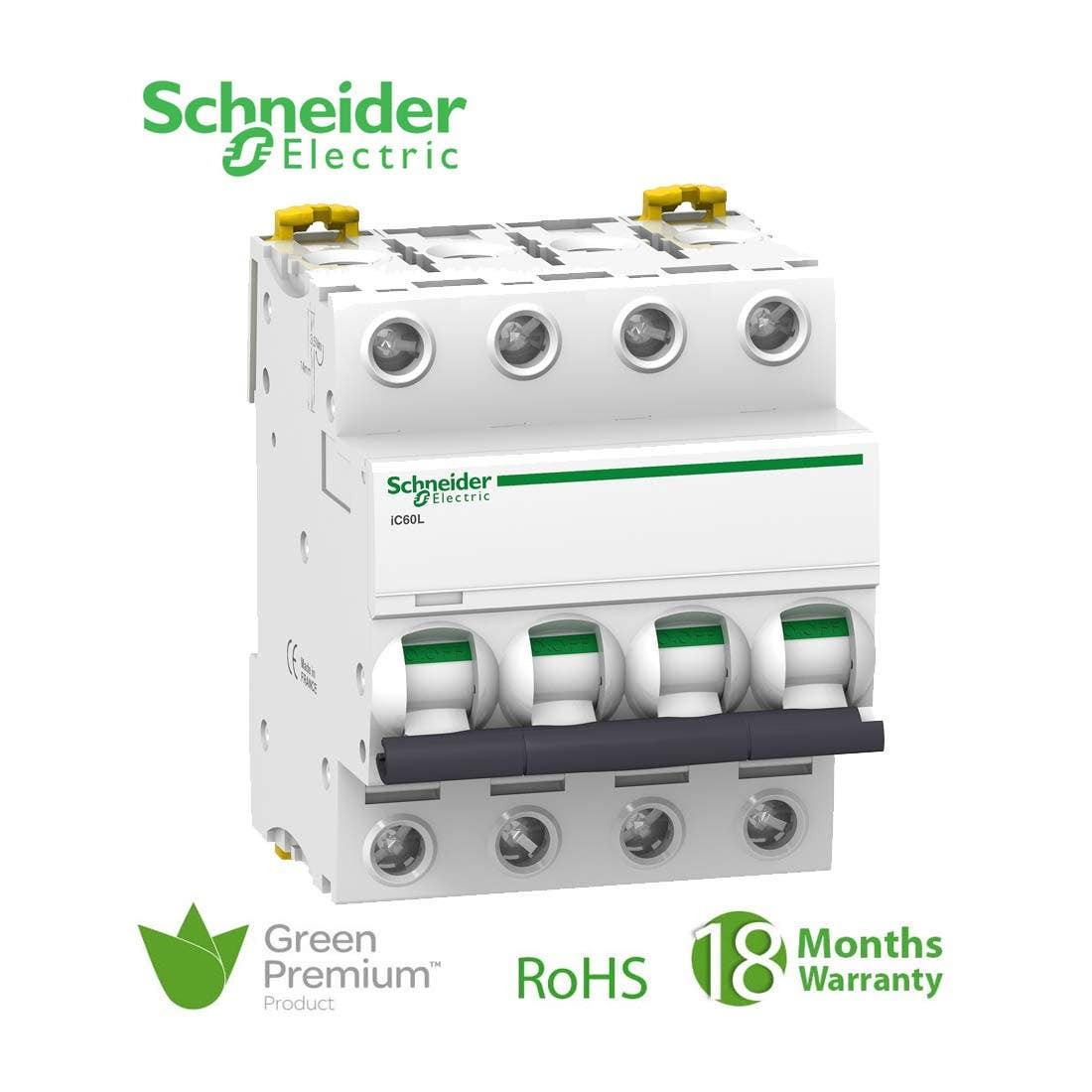 SCHNEIDER - MCB Breaker, Acti9 iC60L, 4P, 25A, K curve
