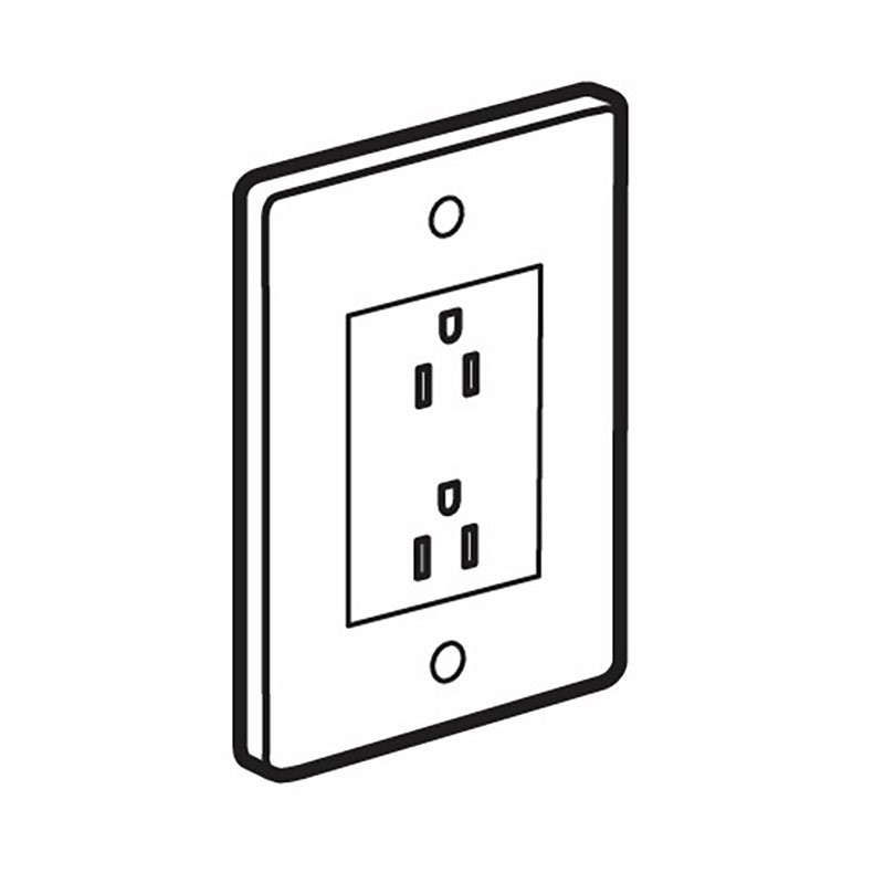 LEGRAND - Socket Outlet Synergy Authentic, US, 2 Gang, Unswitched, 15A, 127V, Brushed Stainless Steel