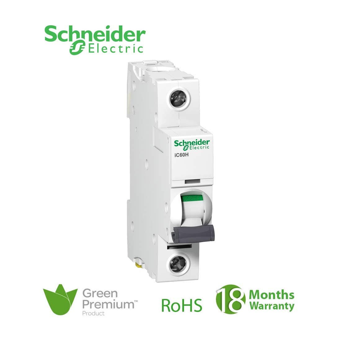 SCHNEIDER - MCB Breaker, Acti9 iC60H, 1P, 20A, D curve 