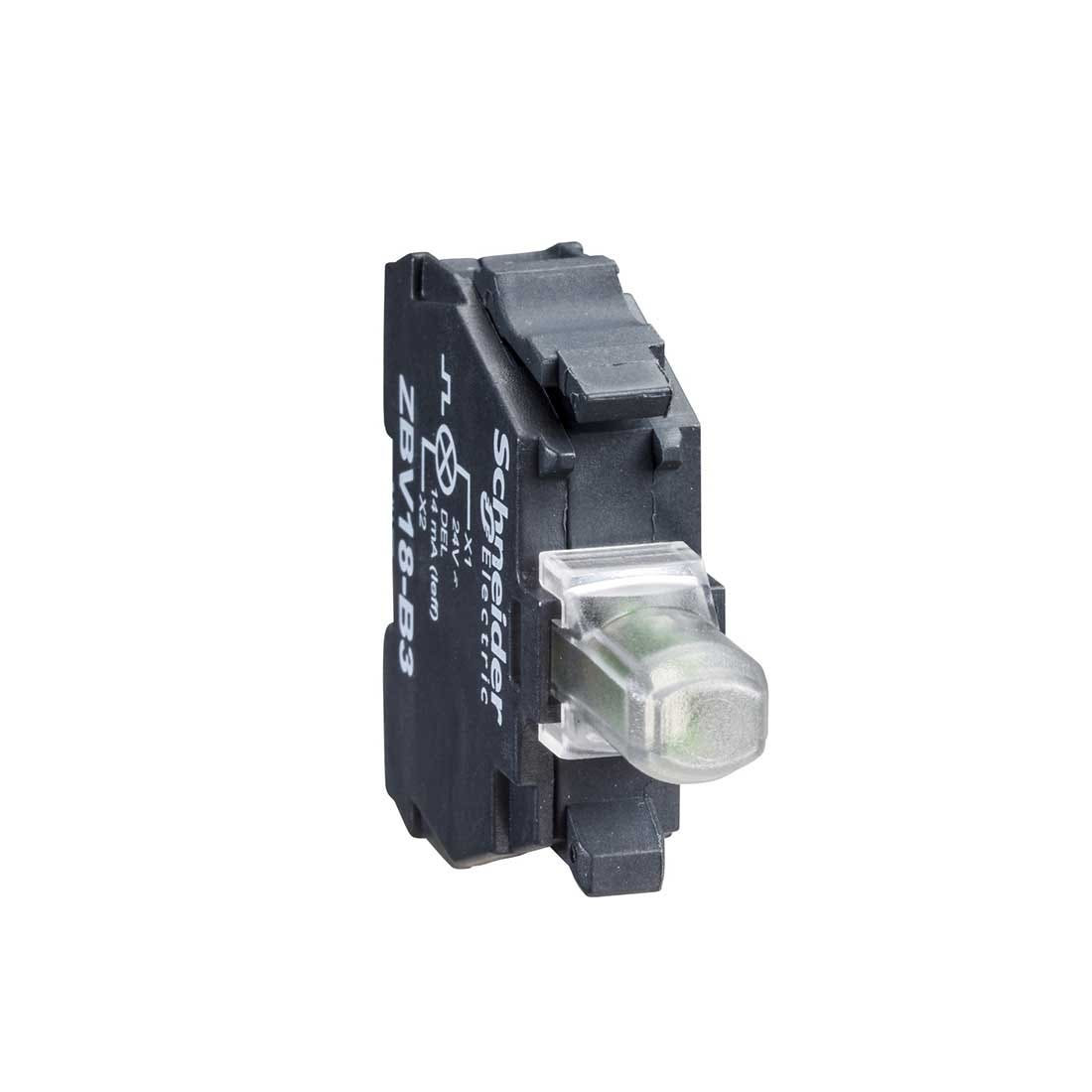 SCHNEIDER - Red Light Block For Head ˜22 Integral Led 24-120V Screw Clamp Terminals