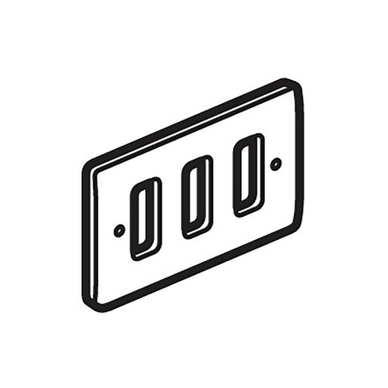 LEGRAND - Front Plate Synergy Authentic, 2 Gang, for 3 Grid Module, Glossy Gold
