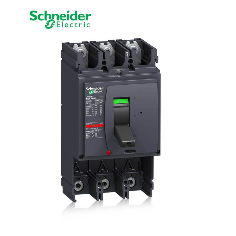 SCHNEIDER - MCCB Breaker Basic Frame, ComPact NSX400F, 400A, 3P, 36kA at 415 VAC 50/60 Hz, w/o Trip Unit