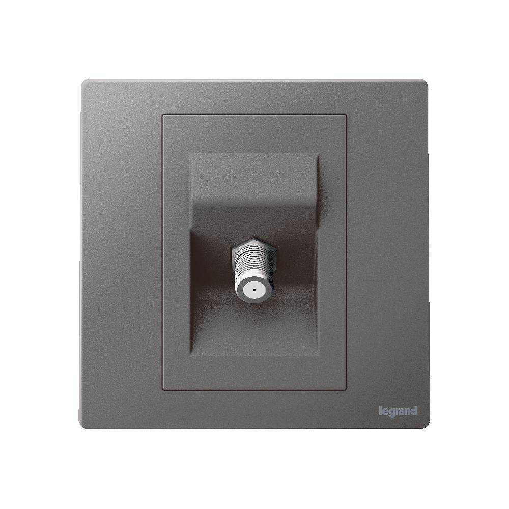 Legrand - TV Plug - Type F - Malia - Dark Silver