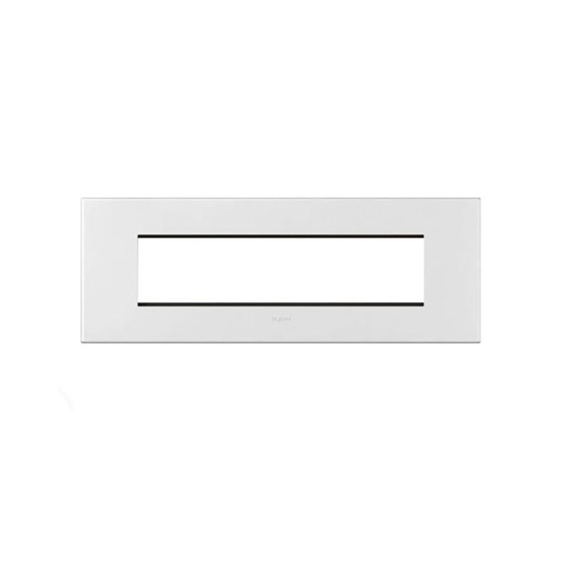 LEGRAND - Cover Plate with Frame Arteor, Indian , 8 Modules, Square, Pearl Aluminium