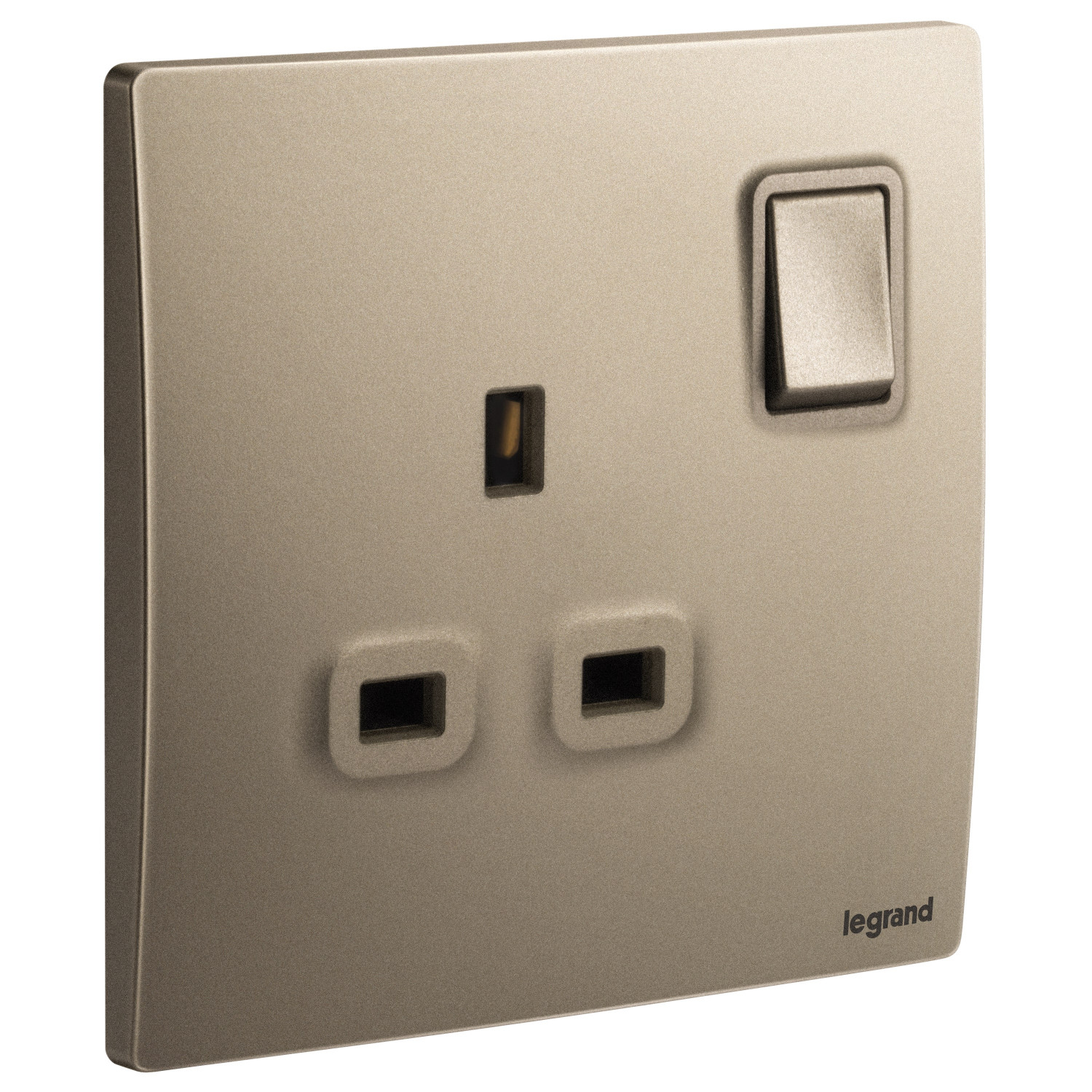 LEGRAND - British Standard Double Pole Socket Outlet Mallia, 1 Gang, Switched, 13 A, 250 V~, Dark Bronze