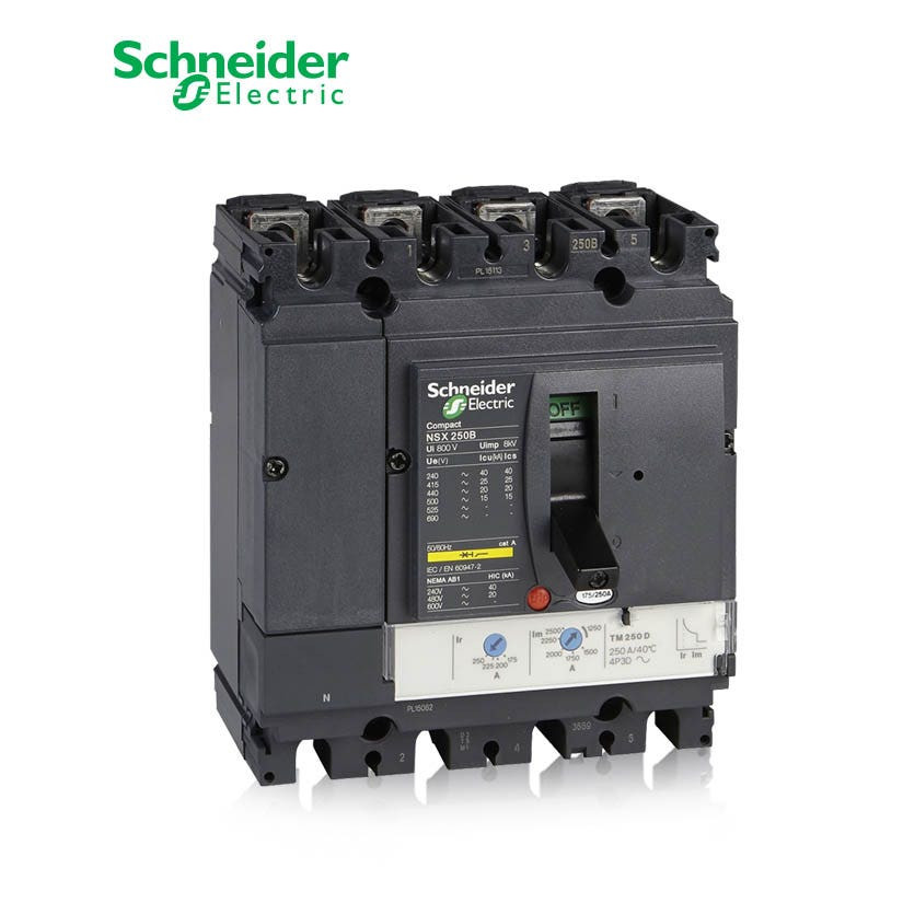 SCHNEIDER - MCCB Breaker, ComPact NSX250H, 4P 4d, 70kA at 415 VAC, TMD Trip Unit 250A