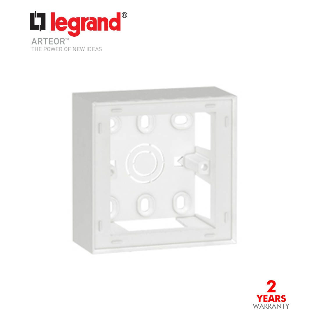LEGRAND - Box Pvc 1G 38mm Depth 2Mod, White Arteor