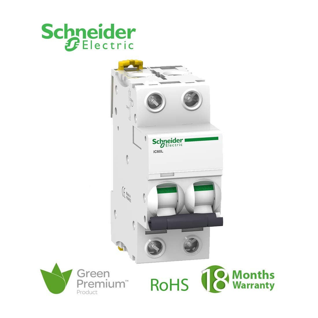 SCHNEIDER - MCB Breaker, Acti9 iC60L, 2P, 20A, C curve