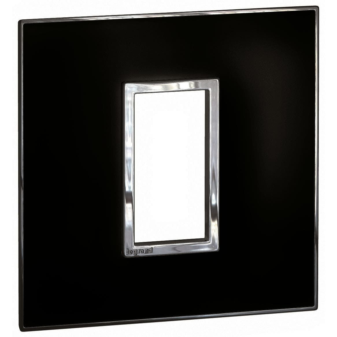 LEGRAND - Plate Arteor, British Standard, Square, 1 Module, Mirror Black