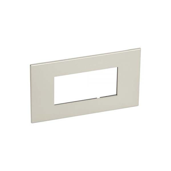 LEGRAND - Plate Arteor, Italian/French/German, Square, 4 Modules, Pearl Aluminium