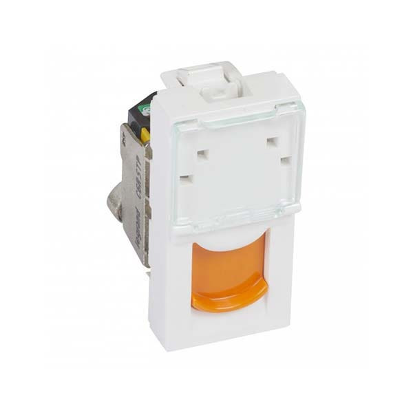 LEGRAND - Data Socket Arteor, RJ45, Cat.6A, STP, 1 Module, White, Orange Shutter