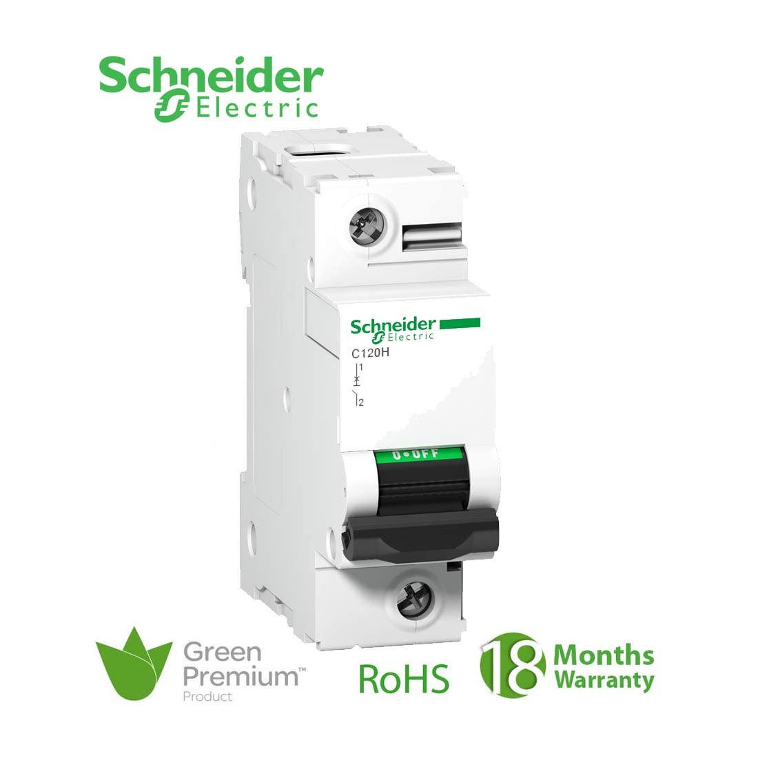 SCHNEIDER - MCB Breaker, Acti9 C120H, 1P, 100A, B curve