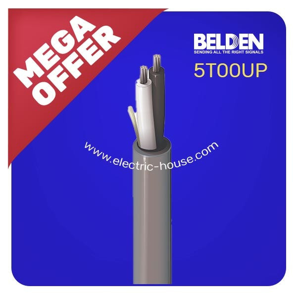 BELDEN - 2C*10 AWG Cl3 Audio PVC/FR/PVC, Grey, 305 Meters/Roll