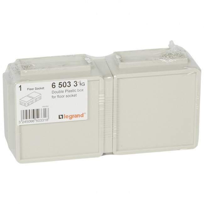 Plastic flush mounting boxes (6 units) for installation in concrete floors
