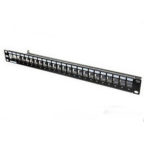 لوحة اسلاك ايثرنت RJ-45 فراغة من ثرى ام - 24 جاك - اسود - VOL-PPCB-F24K