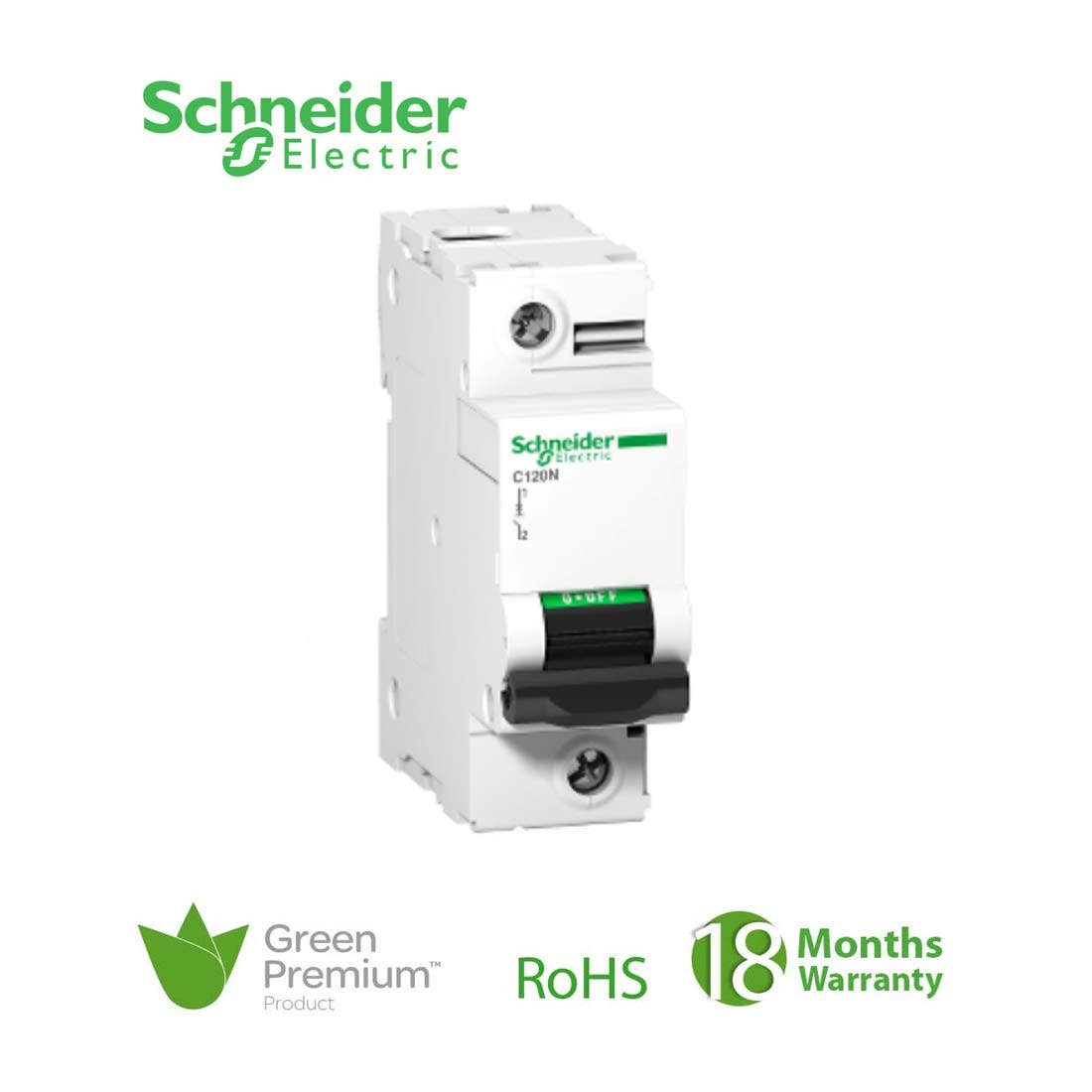 SCHNEIDER - MCB Breaker, Acti9 C120N, 1P, 100A, D curve