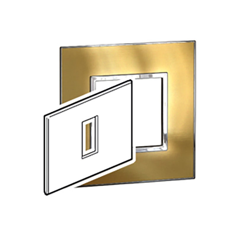 LEGRAND - Plate Arteor, Italian/US, 1 Module, Square, Gold Brass