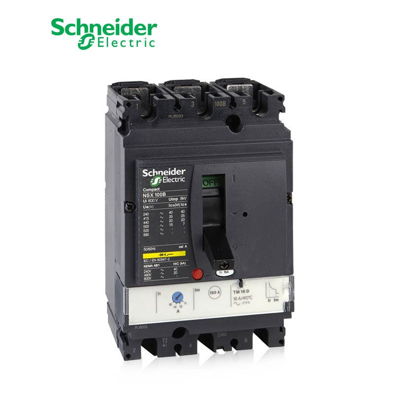 SCHNEIDER - MCCB Breaker, ComPact NSX100H, 3P 3d, 70kA at 415 VAC, TMD Trip Unit 50A