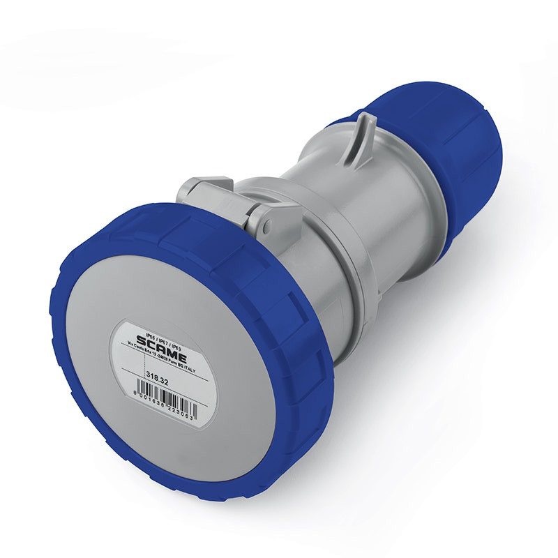SCAME - Connector, 32A, 2P+E, IP66/IP67/IP69, 6H, 200-250V, 50Hz 60Hz, Screw Terminals