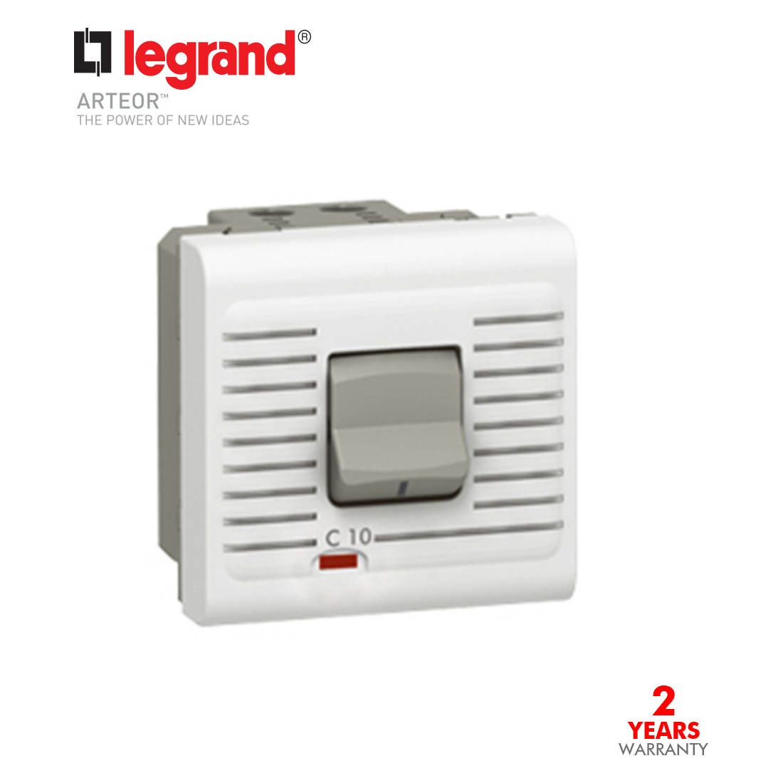 LEGRAND - Thermal Magnetic Proximity MCB Arteor -16 A- 230 V, Single Pole + Neutral, 2 Modules -White