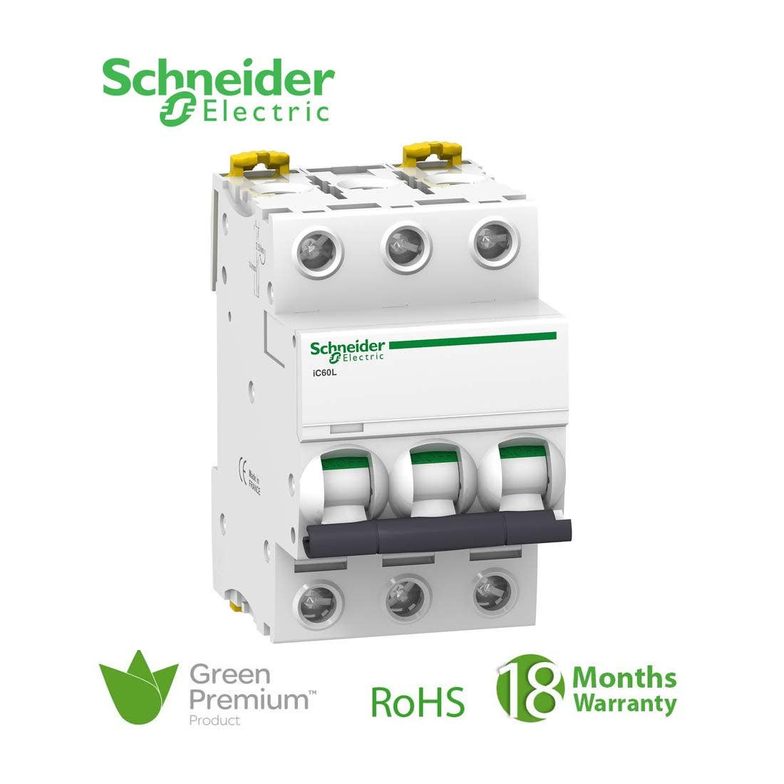 SCHNEIDER - MCB Breaker, Acti9 iC60L, 3P, 16A, B curve