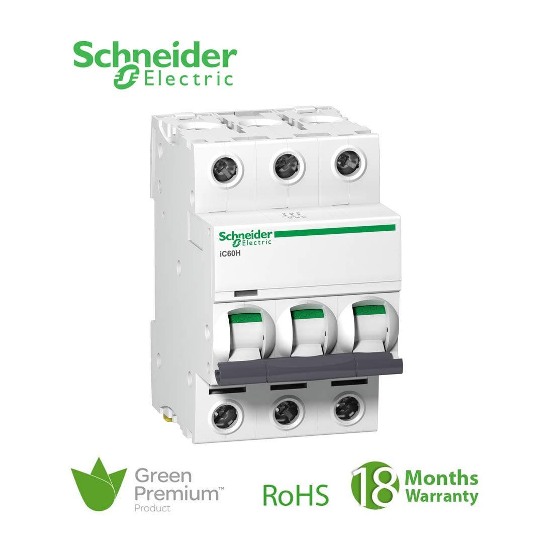SCHNEIDER - MCB Breaker, Acti9 iC60H, 3P, 40A, B curve 