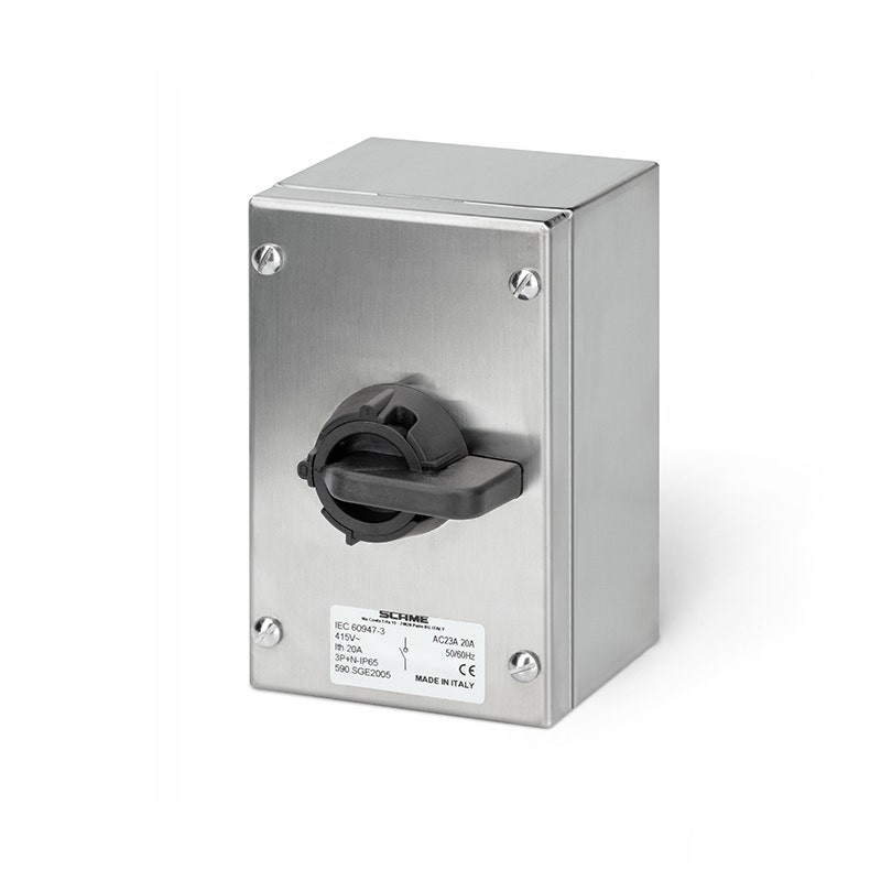 SCAME - Enclosed Switch Disconnector, 40A, 3P, IP65, 100x160x90mm, Y1, IK10, General, Grey/Black