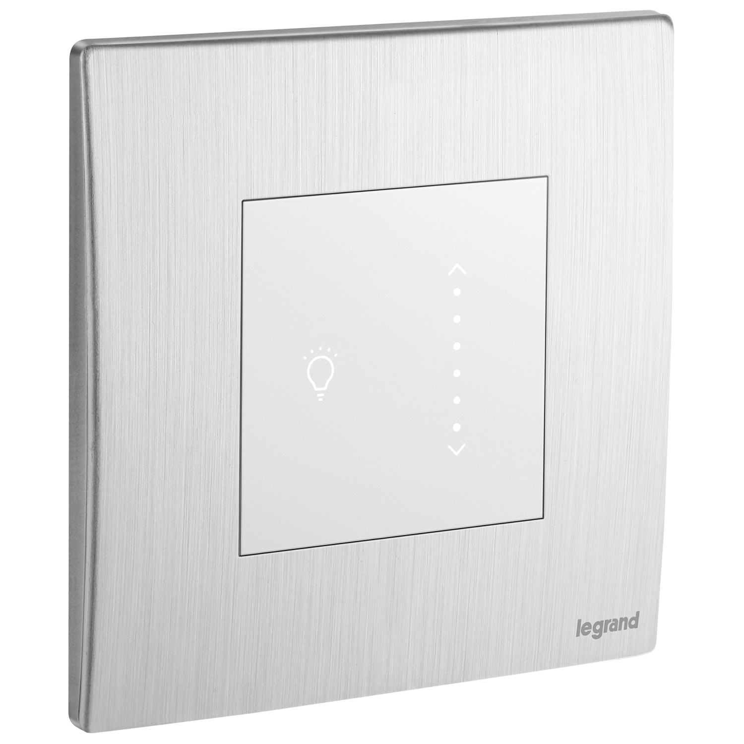 LEGRAND - Sliding Touch Dimmer Mallia, with Neutral, 300 W, 1 Gang, Brushed Aluminium