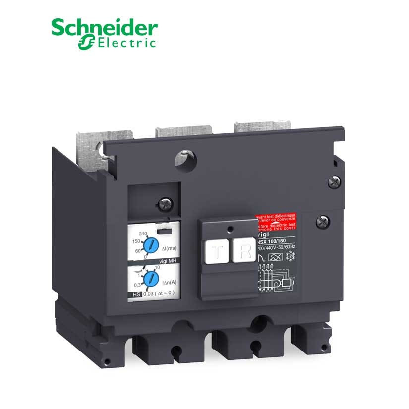SCHNEIDER - Earth-Leakage add-on Protection Module, Compact NSX 250, MH Type, 200 VAC To 440 VAC, 30mA to 10A, 3P