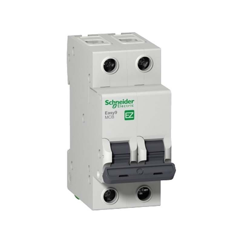 SCHNEIDER - MCB Breaker, Easy9, 2P, 6A, C Curve, 6000A, 230 V