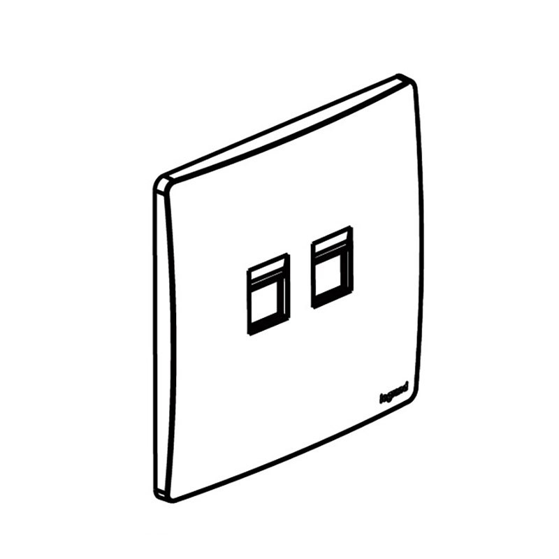LEGRAND - Keystone Adapter Mallia Senses, 2 Gang, Brushed Aluminium