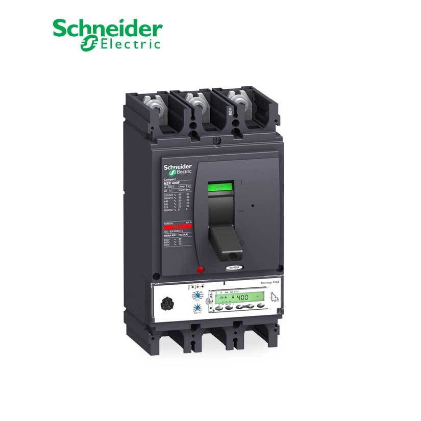 SCHNEIDER - MCCB Breaker, ComPact NSX400F, 3P 3d, 36kA at 415 VAC, MicroLogic 5.3A Trip Unit 400A