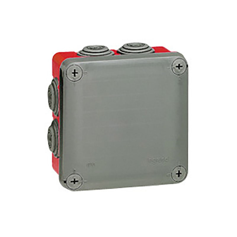 ليجراند - علبة Plexo مربعة مع 7 غلاف، IP55، IK07، 105x105x55mm، Grey/Red