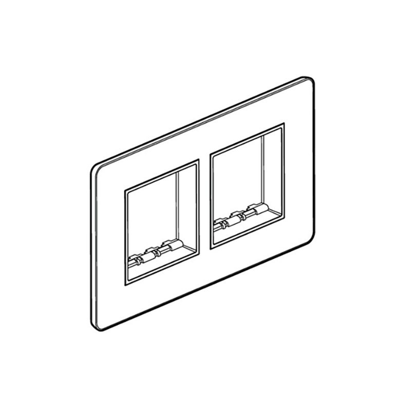 LEGRAND - Front Plate Synergy Sleek, 2 Gang, for 2 Arteor 2 Modules Mechanisms, Glossy Gold