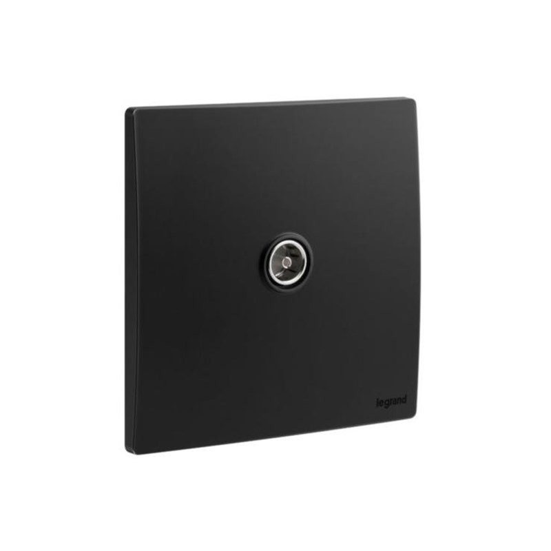 ليجراند - مأخذ تيار ذكري TV Socket Outlet Mallia Senses، مفرد، Matt Black