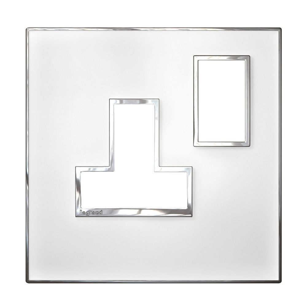 LEGRAND - Plate for SWD Socket 1G Sqr BS, Mirror White