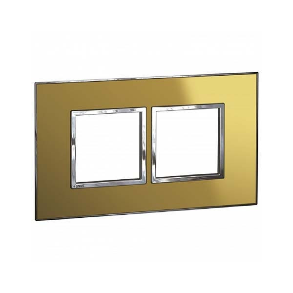 LEGRAND - Plate Arteor, BS, Square, 4 Modules, 2 Gang, Reflective Gold