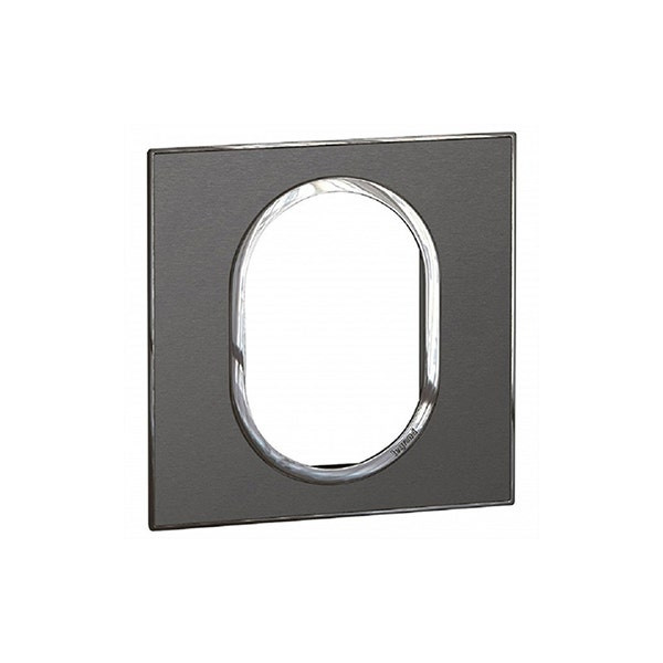 LEGRAND - Plate Arteor, BS, Round, 3 Modules, 1 Gang, Brushed Metal Black