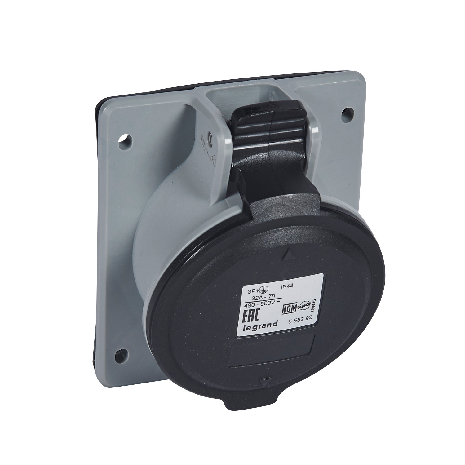 ليجراند - فيش صناعي 32A 3P+E 480/500V على لوحة كهربائية IP44, P17
