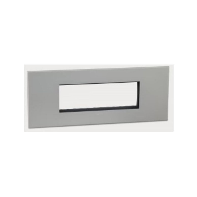 LEGRAND - Cover Plate with Frame Arteor, Indian , 6 Modules, Square, Pearl Aluminium