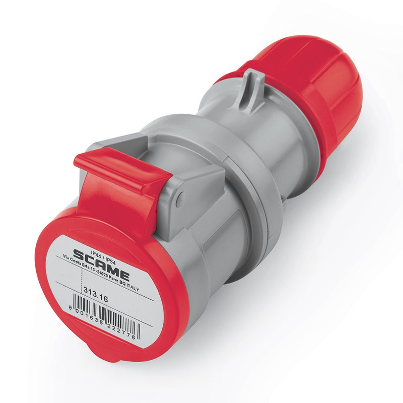 SCAME - Connector, 16A, 3P+N+E, IP44/IP54, 6H, 346-415V, 50Hz 60Hz, Screw Terminals