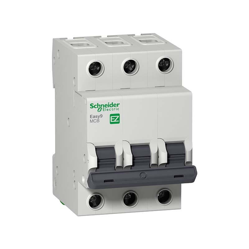 SCHNEIDER - MCB Breaker, Easy9, 3P, 10A, C Curve, 6000A, 400 V