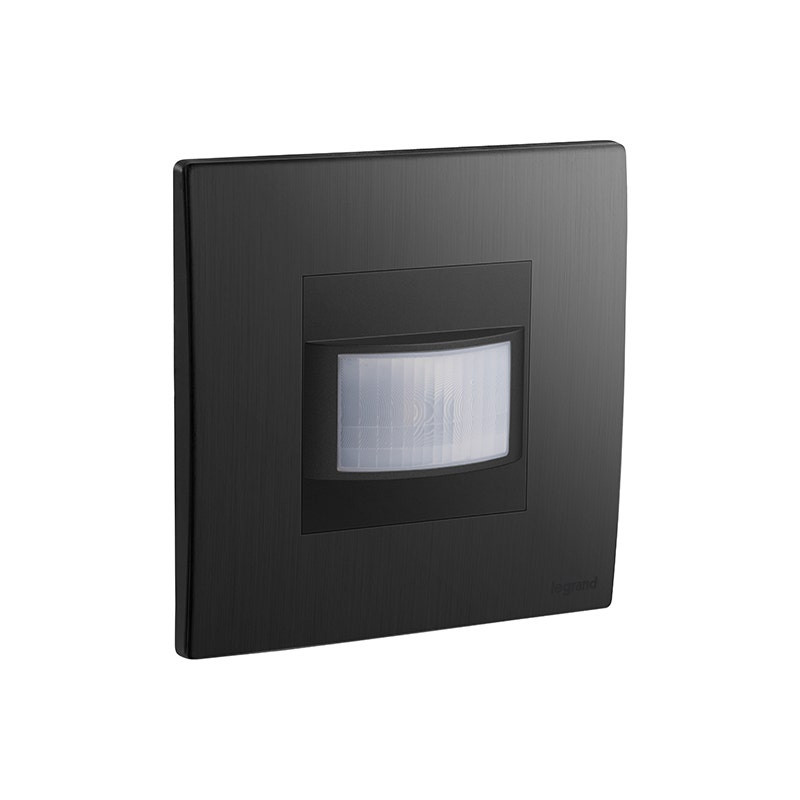 LEGRAND - Infrared Movement Detector Mallia Senses, with Neutral, 1 Gang, 400W, Brushed Black