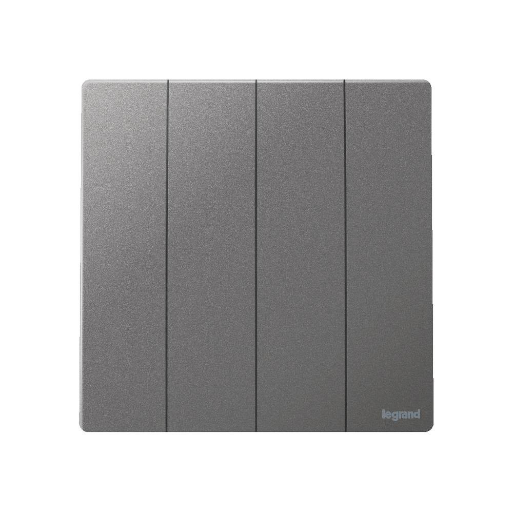 Legrand - Malia 4-Way Switch - Single Line - 16 A - 250 V - Dark Silver