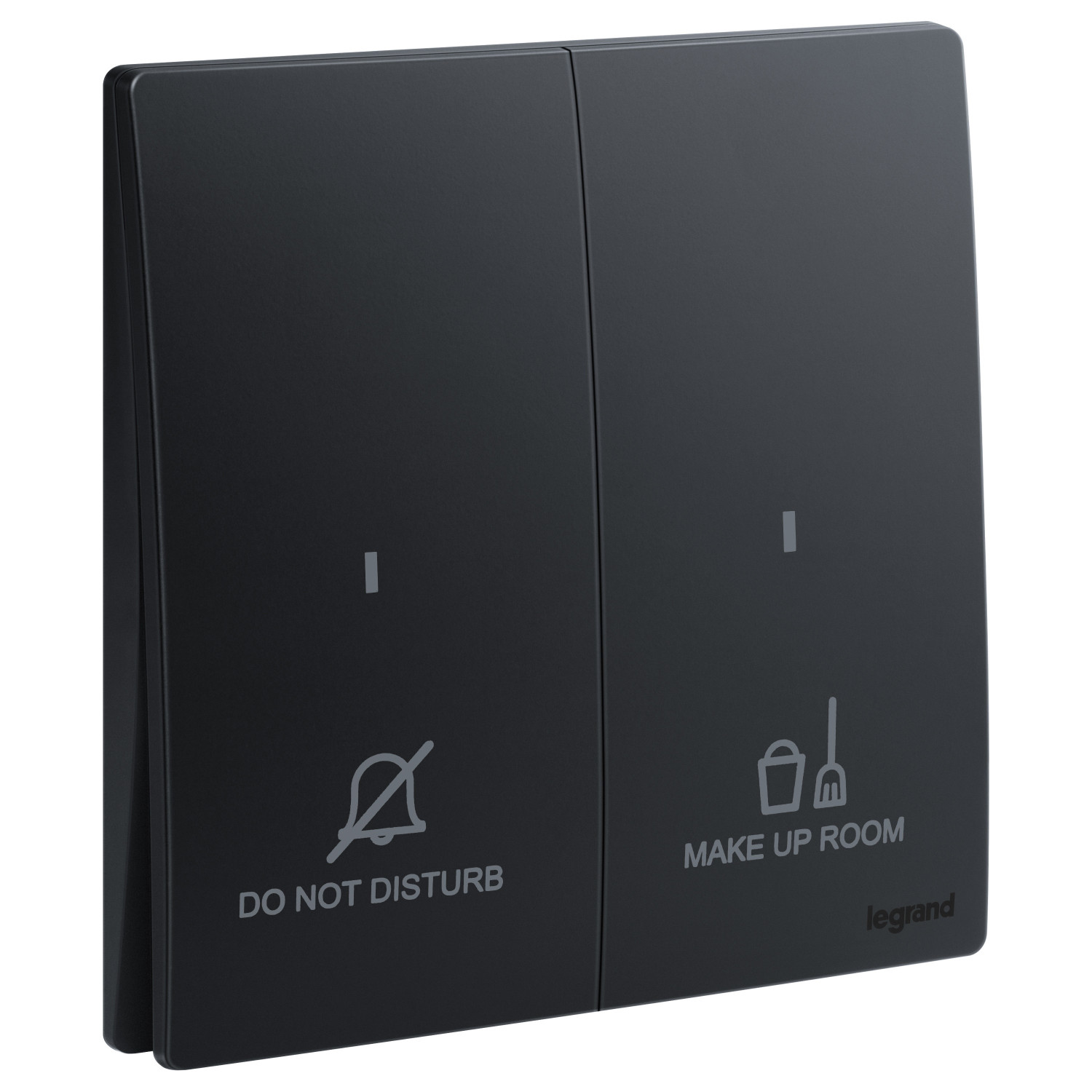LEGRAND - Switch for Hotel Mallia, Do Not Disturb/Make Up Room, 2 Gang, Matt Black