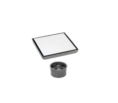Tile drainer, 15×15, silver steel with Italian backing, Norica