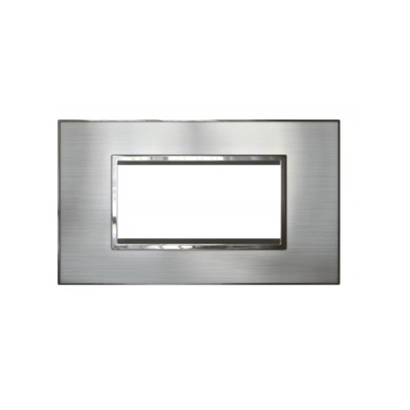 ليجراند - غطاء مع إطار Arteor، هندي، 4 موديول، مربع، Stainless Steel